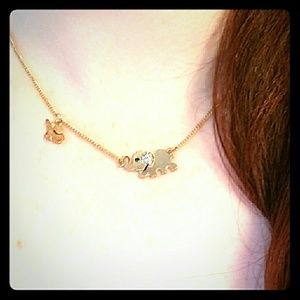 Gold Tone Elephant Necklace